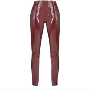 SPANX Shiny Burgundy Leggings